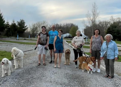 Group of people with their dogs